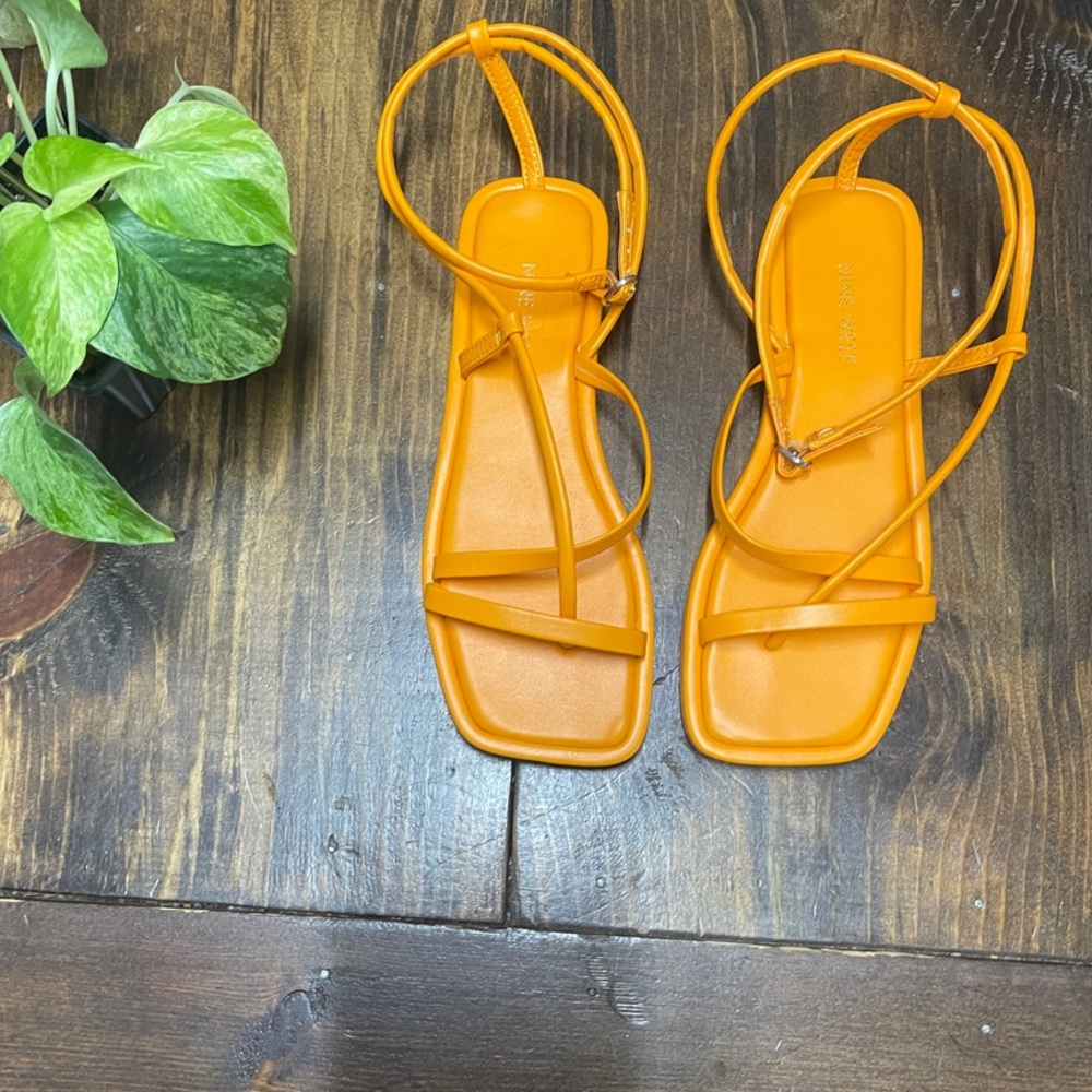 Nine West Neon Orange Strappy Sandals